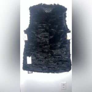 Women's Black Faux Fur Vest